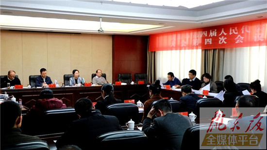 市人大正宁县代表团分团讨论现场  赵紫云 摄